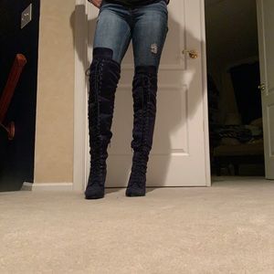 Dream Paris knee high lace up boots